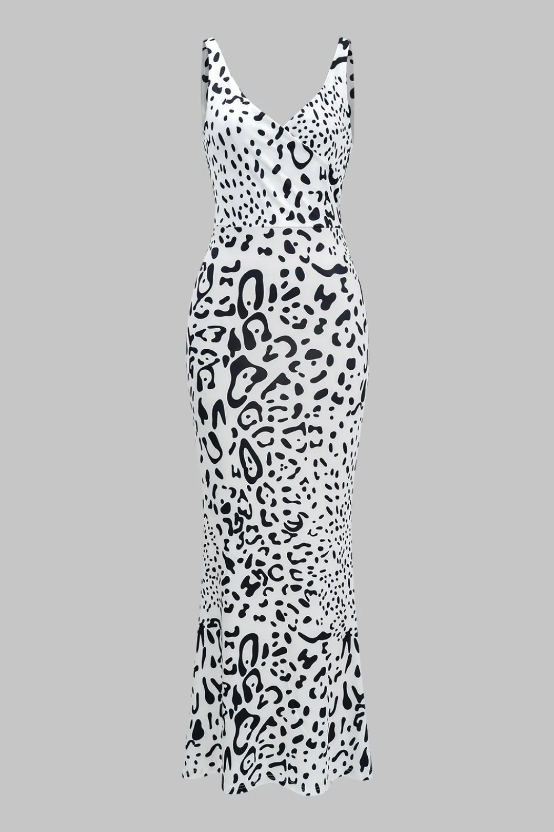 MICAS Maxi Dresses-Abstract Print V-neck Sleeveless Maxi Dress Contrast Color