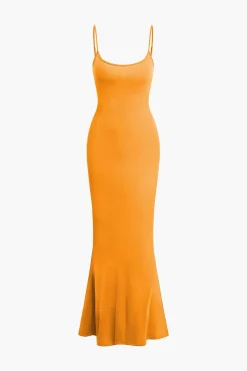 MICAS Maxi Dresses-Adjustable Strap Mermaid Maxi Slip Dress