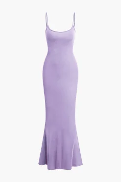 MICAS Maxi Dresses-Adjustable Strap Mermaid Maxi Slip Dress