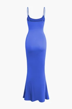 MICAS Maxi Dresses-Adjustable Strap Mermaid Maxi Slip Dress