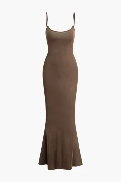 MICAS Maxi Dresses-Adjustable Strap Mermaid Maxi Slip Dress