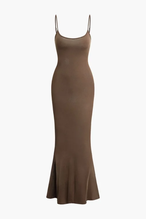 MICAS Maxi Dresses-Adjustable Strap Mermaid Maxi Slip Dress