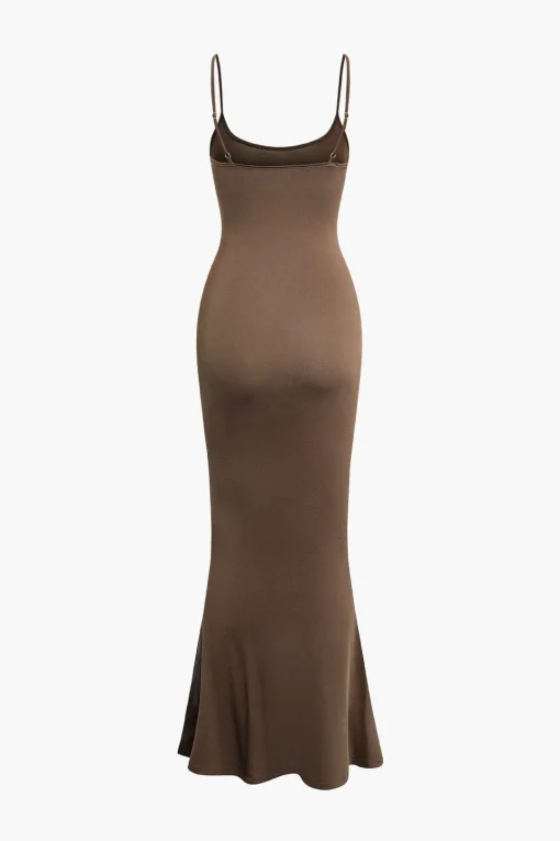 MICAS Maxi Dresses-Adjustable Strap Mermaid Maxi Slip Dress