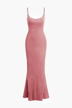 MICAS Maxi Dresses-Adjustable Strap Mermaid Maxi Slip Dress