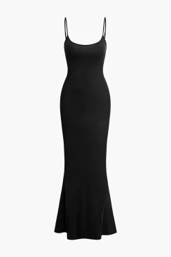 MICAS Maxi Dresses-Adjustable Strap Mermaid Maxi Slip Dress