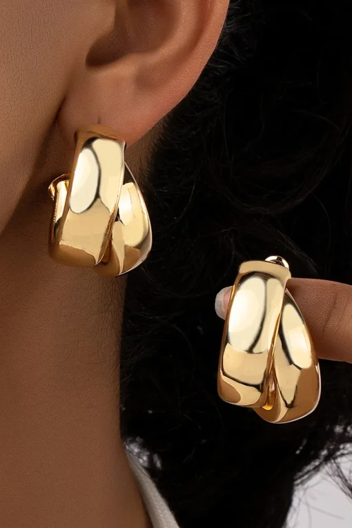 MICAS Earrings|Accessories-Alloy Geometric Circle Earrings GOLD