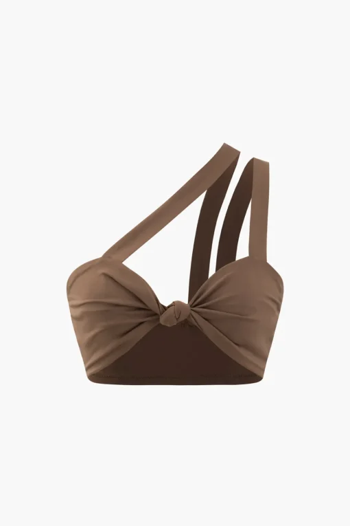 MICAS Pant Sets-Asymmetric Knotted Cami Top And Pleated Pants Set BROWN