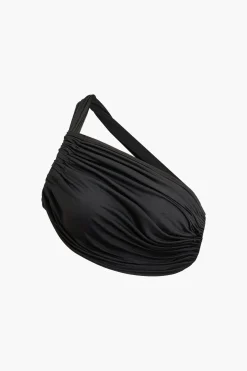 MICAS Skirt Sets-Asymmetric Ruched Cami Top And Tie Split Maxi Skirt Set BLACK