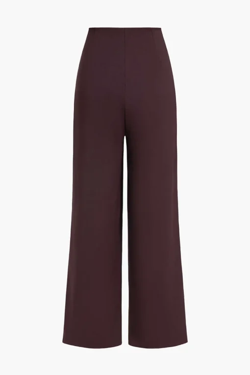 MICAS Pants-Asymmetric Wide-Leg Pants BURGUNDY