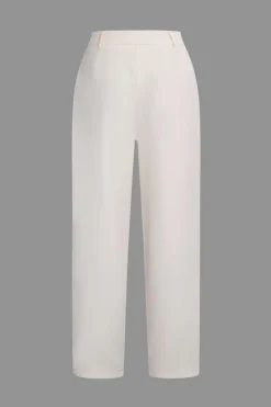 MICAS Pant Sets-Asymmetrical Blazer And Pants Set IVORY