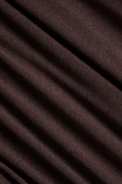 MICAS Bodysuits-Asymmetrical Long Sleeve Bodysuit BROWN