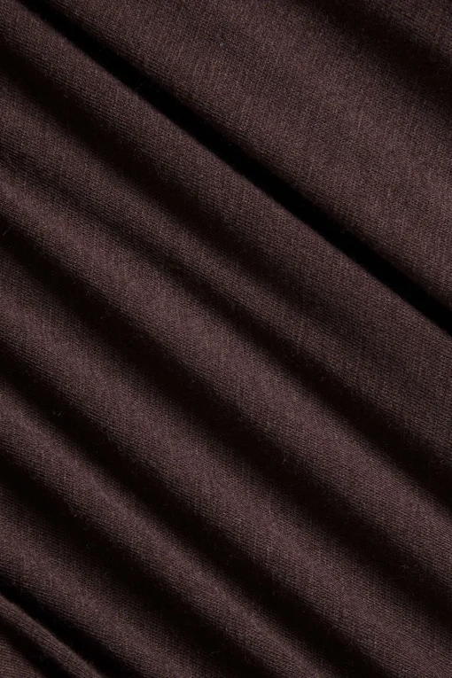 MICAS Bodysuits-Asymmetrical Long Sleeve Bodysuit BROWN