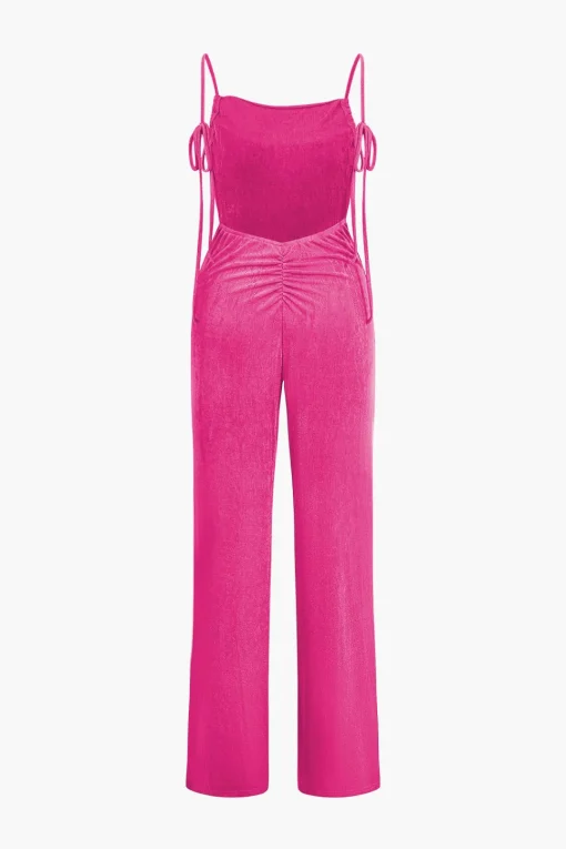 MICAS Jumpsuits & Rompers-Backless Ruched Slip Jumpsuit
