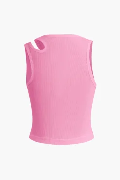 MICAS Tank Tops & Cami-Basic Cut Out Tank Top