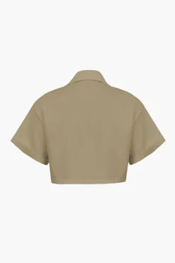 MICAS Blouses & Shirts-Basic Flap Pocket Twist Hem Shirt