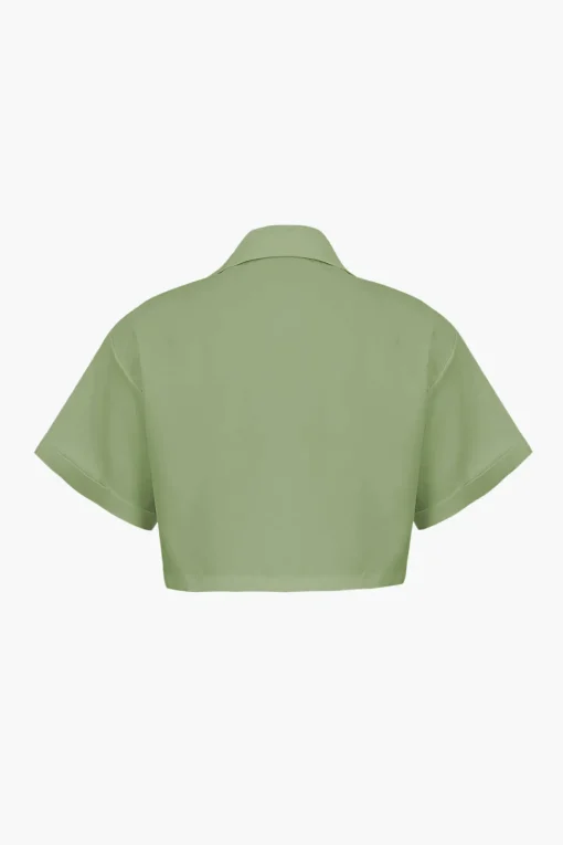 MICAS Blouses & Shirts-Basic Flap Pocket Twist Hem Shirt