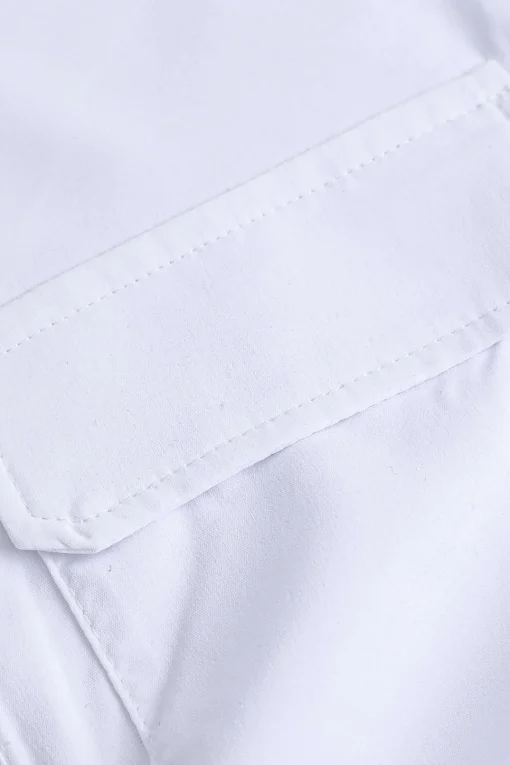 MICAS Blouses & Shirts-Basic Flap Pocket Twist Hem Shirt