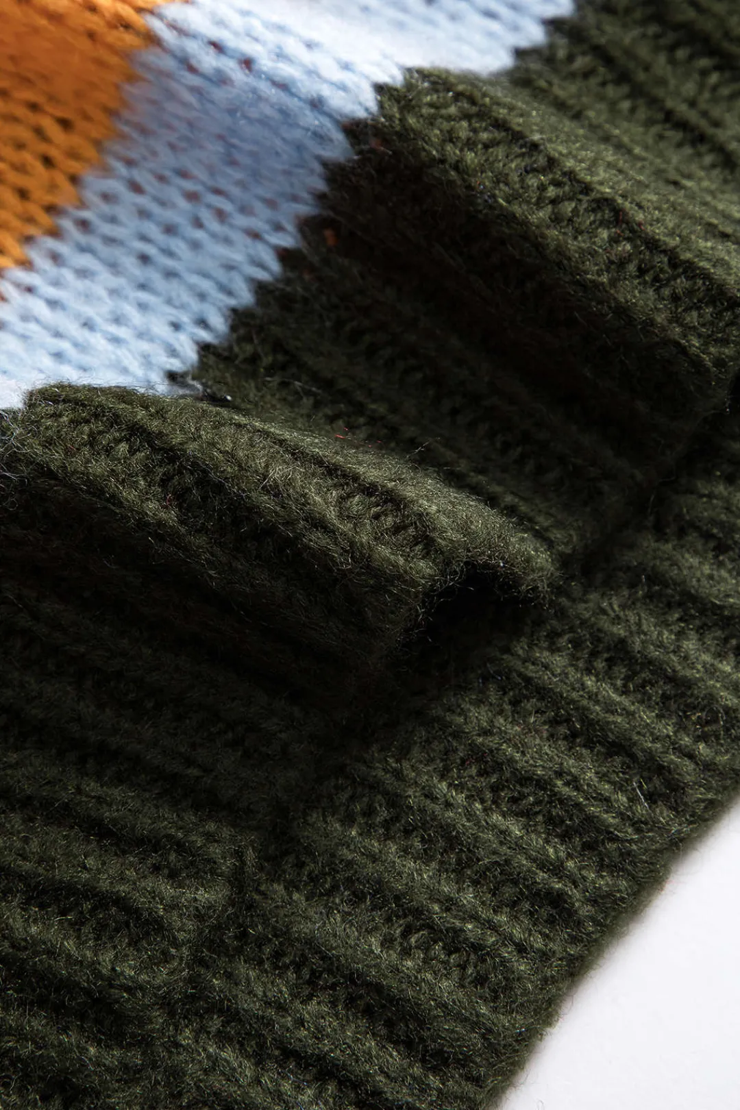 MICAS Knitwear|Knit Tops-Basic Knit Color Block Long-Sleeve Top MULTICOLOR