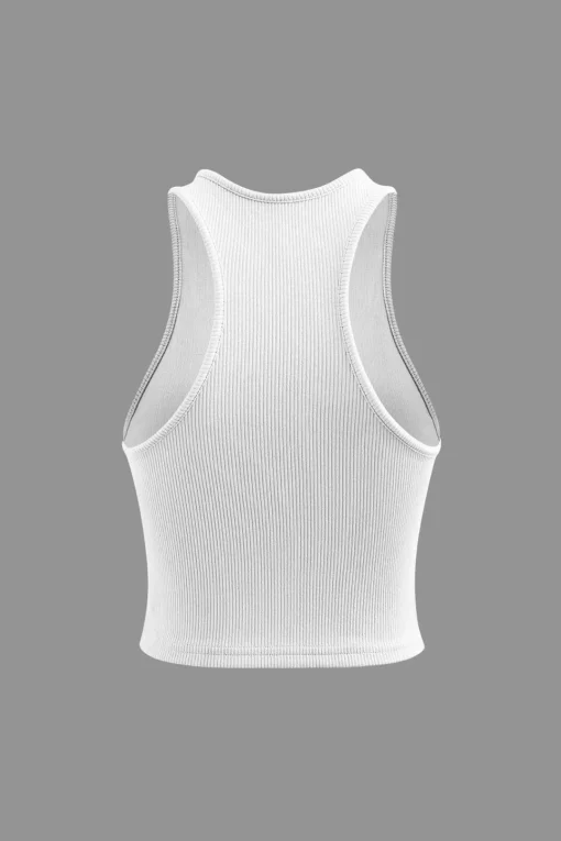 MICAS Tank Tops & Cami-Basic Rib Seam-detail Sleeveless Tank Top BEIGE
