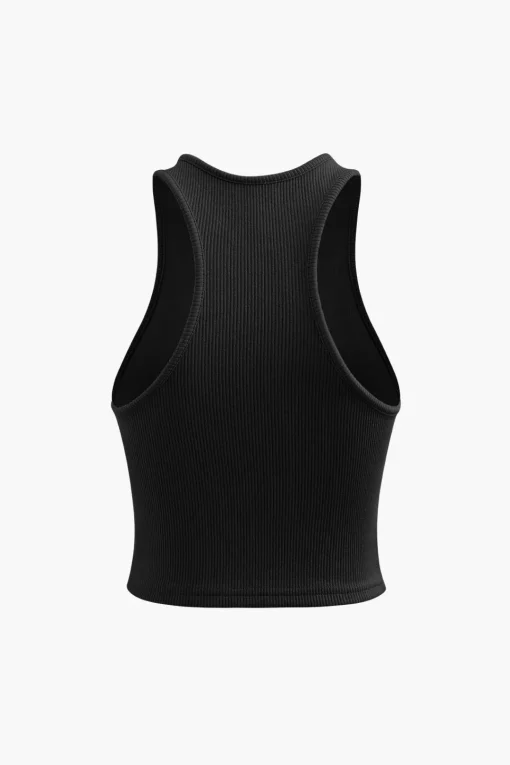 MICAS Tank Tops & Cami-Basic Rib Seam-detail Sleeveless Tank Top BEIGE