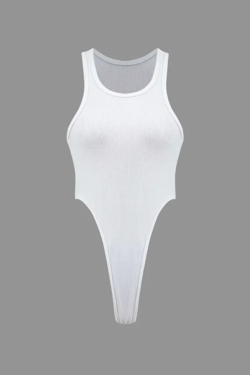MICAS Bodysuits-Basic Solid Bodysuit WHITE
