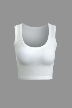 MICAS Tank Tops & Cami-Basic Solid Crop Tank Top