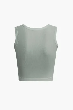 MICAS Tank Tops & Cami-Basic Solid Crop Tank Top