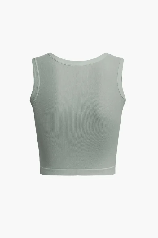 MICAS Tank Tops & Cami-Basic Solid Crop Tank Top