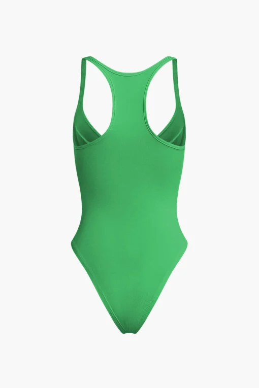 MICAS Bodysuits|Corset & Bustier Tops-Basic Solid Deep-V Neck Bustier Bodysuit