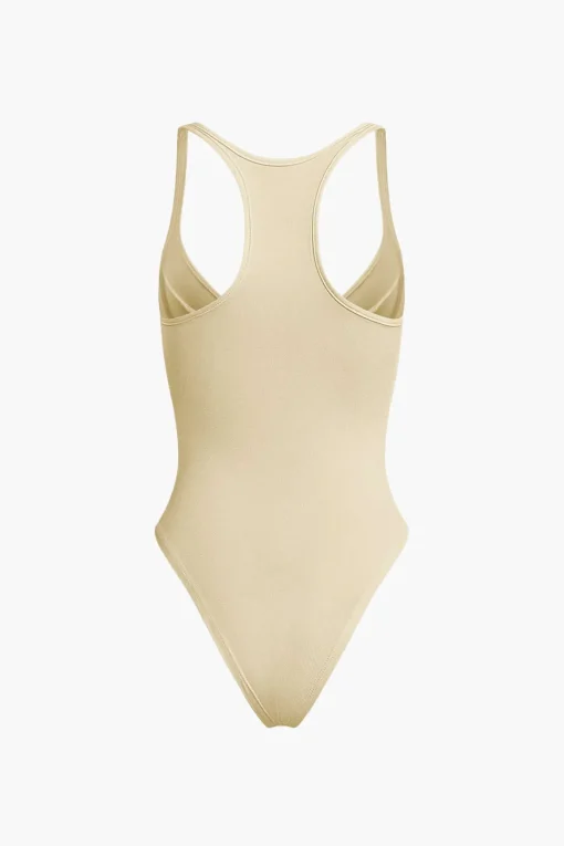 MICAS Bodysuits|Corset & Bustier Tops-Basic Solid Deep-V Neck Bustier Bodysuit