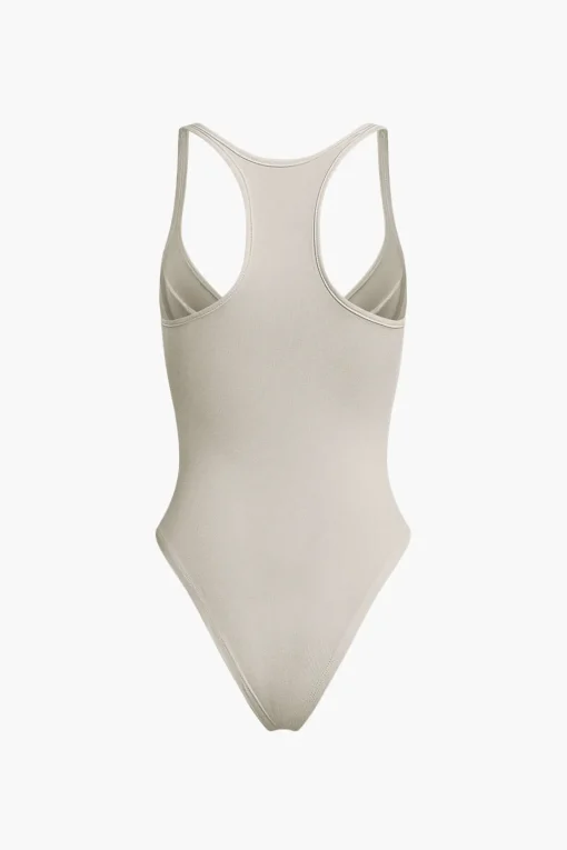 MICAS Bodysuits|Corset & Bustier Tops-Basic Solid Deep-V Neck Bustier Bodysuit