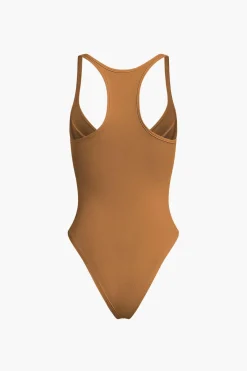 MICAS Bodysuits|Corset & Bustier Tops-Basic Solid Deep-V Neck Bustier Bodysuit