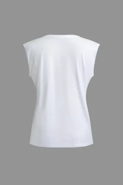 MICAS T-Shirts-Body Print Sleeveless T-shirt