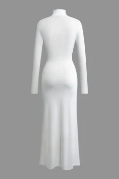 MICAS Long Sleeve Dresses|Maxi Dresses-Body Print Turtle Neck Long Sleeve Maxi Dress