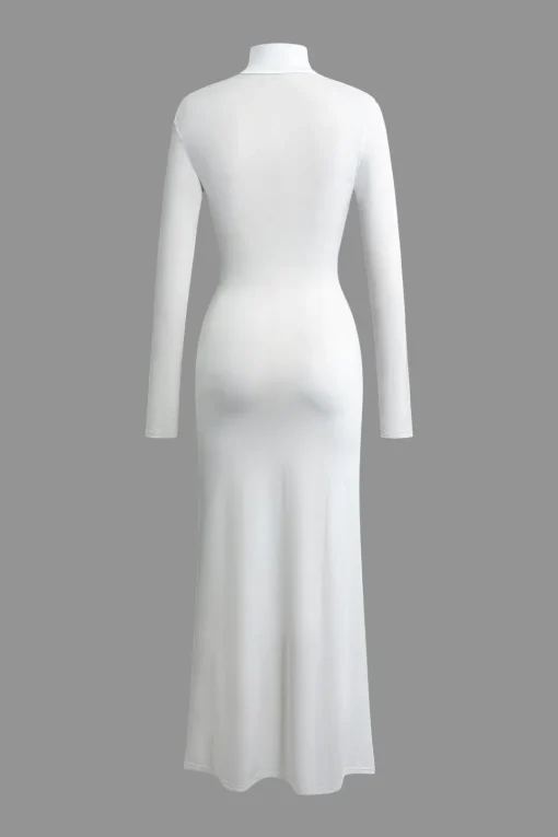 MICAS Long Sleeve Dresses|Maxi Dresses-Body Print Turtle Neck Long Sleeve Maxi Dress