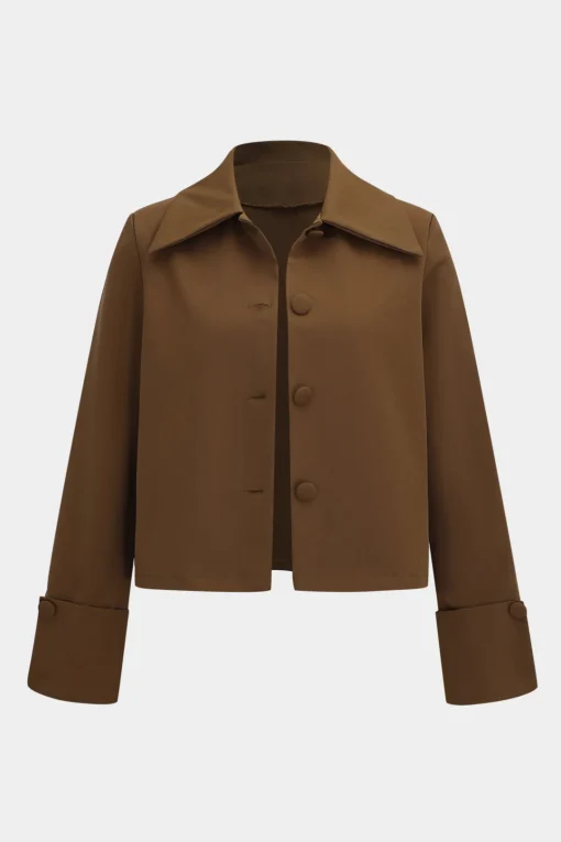 MICAS Skirt Sets-Button Detail Fake Pocket Skirt Set OLIVE