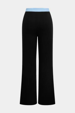 MICAS Pant Sets-Button Patchwork Long Sleeve Top And Zipper Trousers Set