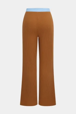 MICAS Pant Sets-Button Patchwork Long Sleeve Top And Zipper Trousers Set