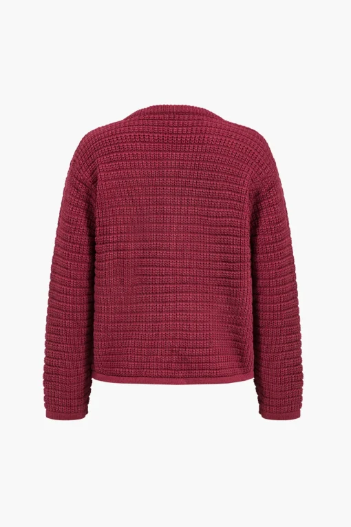MICAS Outerwear|Outerwear-Button Sweater Cardigan BURGUNDY
