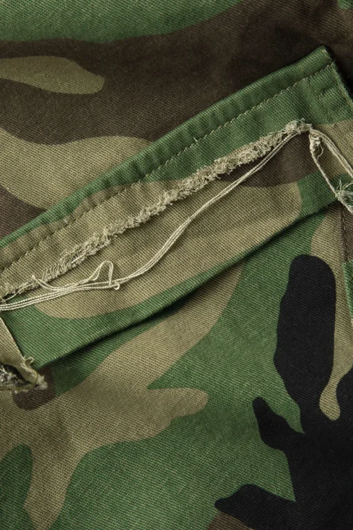 MICAS Skirts-Camo Frayed Hem Cargo Skirt