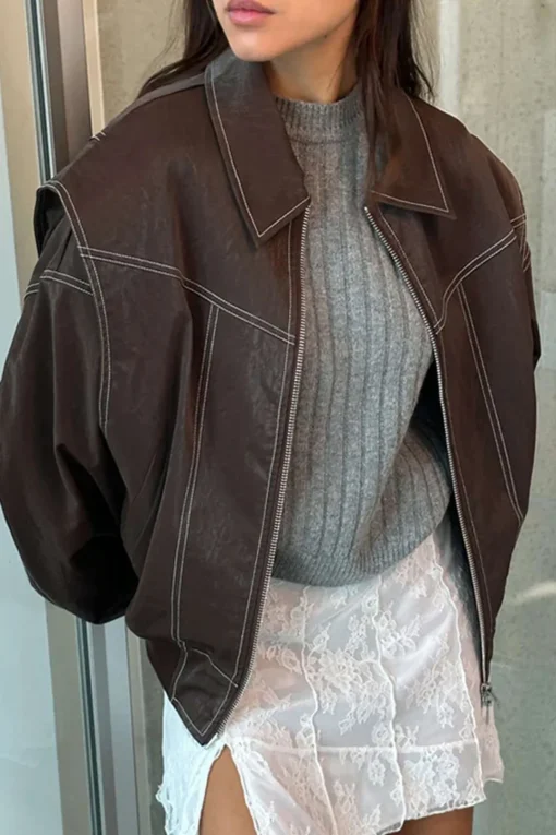 MICAS Outerwear|Outerwear-Collared Zipper Jacket