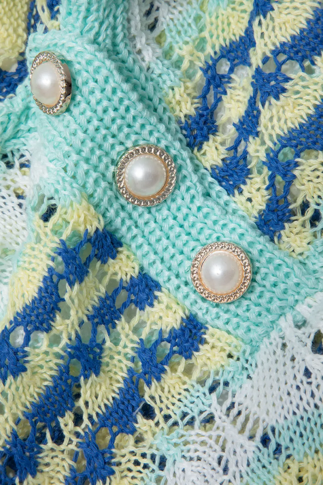 MICAS Knit Dresses-Color Block Crochet Polo Collar Short Sleeve Mini Dress Contrast Color