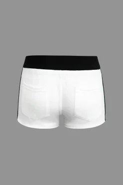 MICAS Shorts-Color Block Drawstring Shorts Contrast Color