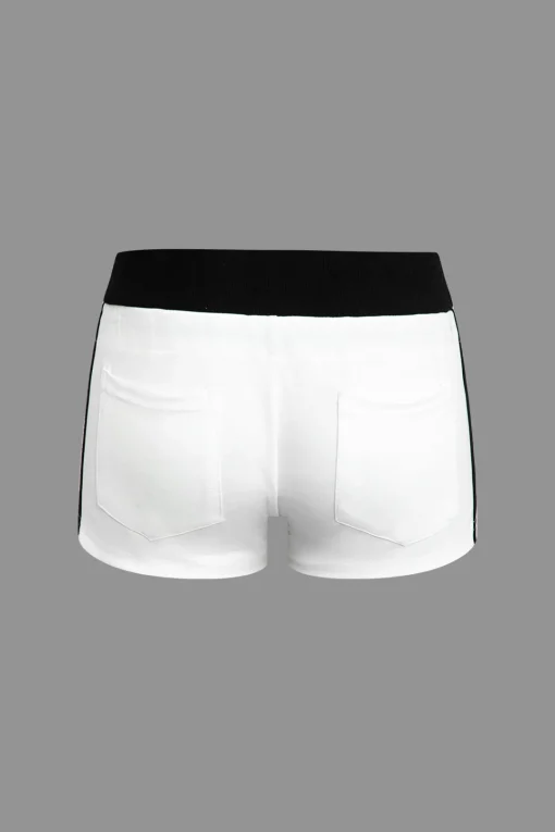 MICAS Shorts-Color Block Drawstring Shorts Contrast Color