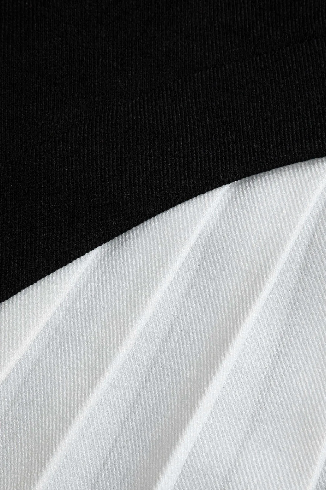 MICAS Skirts-Color Block Pleated Asymmetrical Skirt BLACK