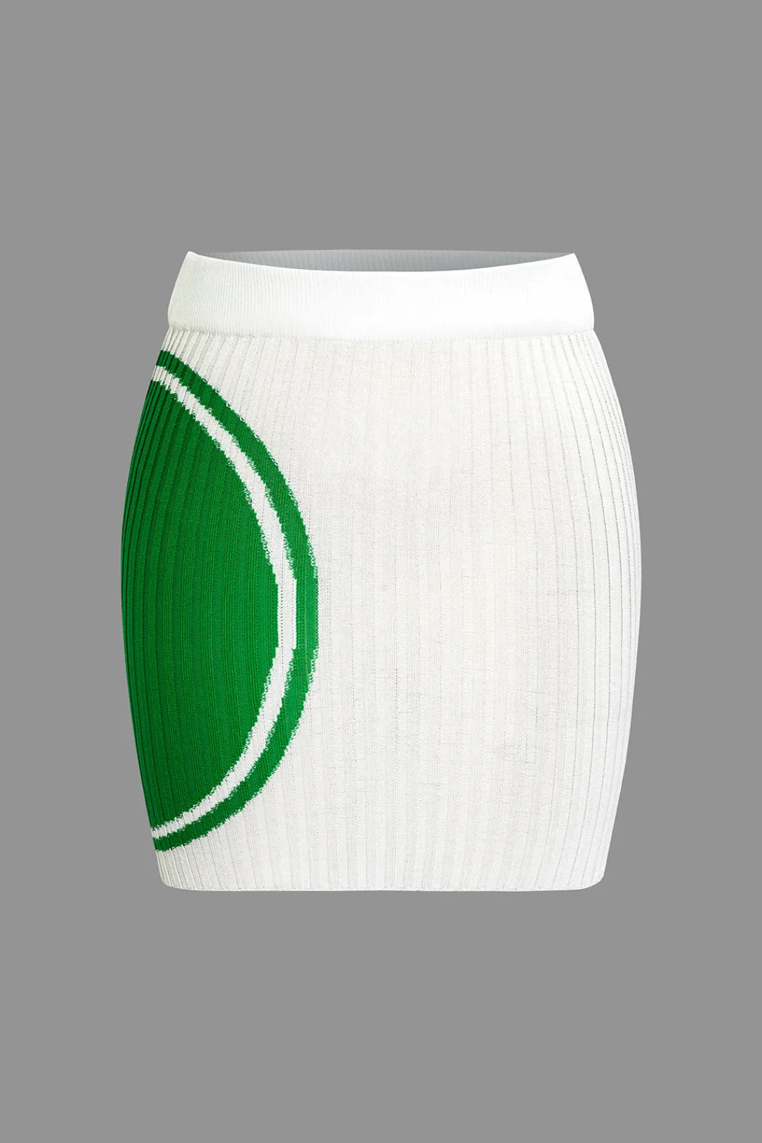 MICAS Knitwear|Vacation Sets-Color Block Print Knit Tie Side Asymmetrical Mini Skirt Set