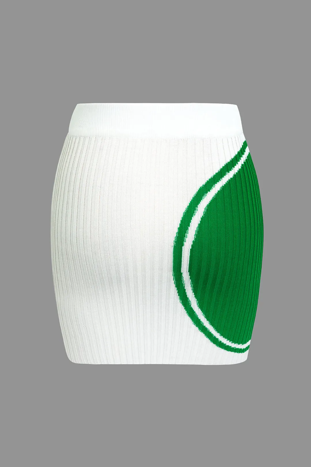 MICAS Knitwear|Vacation Sets-Color Block Print Knit Tie Side Asymmetrical Mini Skirt Set