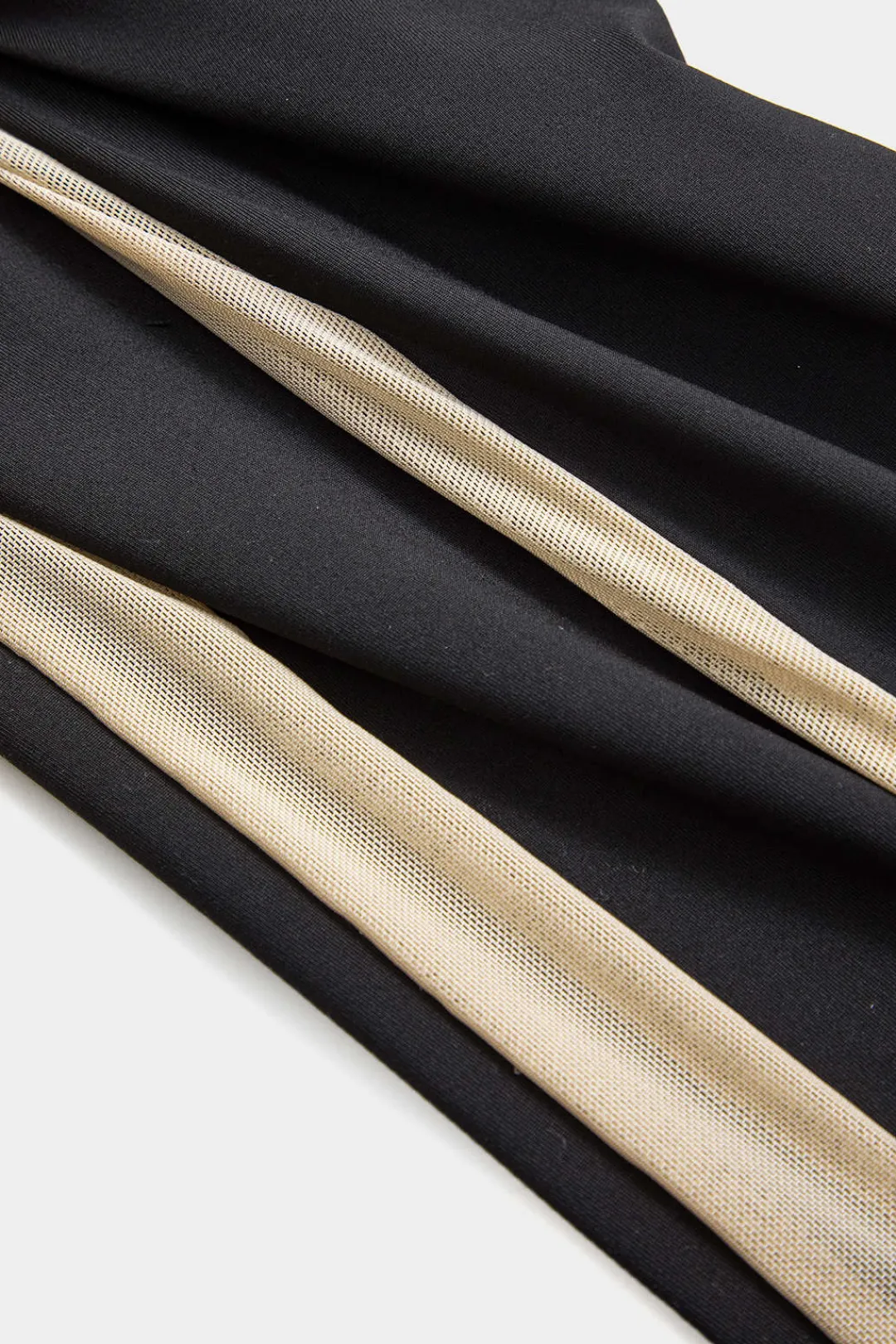 MICAS Jumpsuits & Rompers-Colorblock Patchwork High Waist Long Sleeve Jumpsuit BLACK