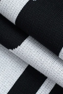 MICAS Knitwear|Knit Dresses-Contrast Cut Out Slit Sweater Dress BLACK