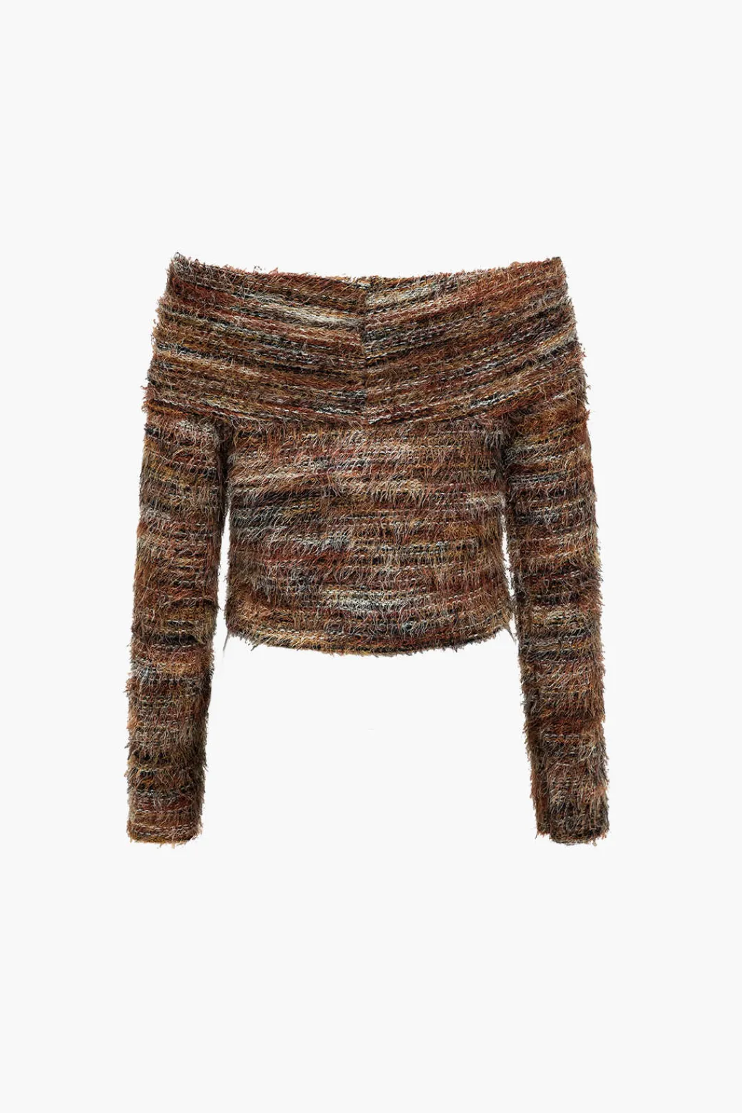 MICAS Knitwear|Knit Tops-Contrast Faux Fur Sweater Long-Sleeve Top MULTICOLOR